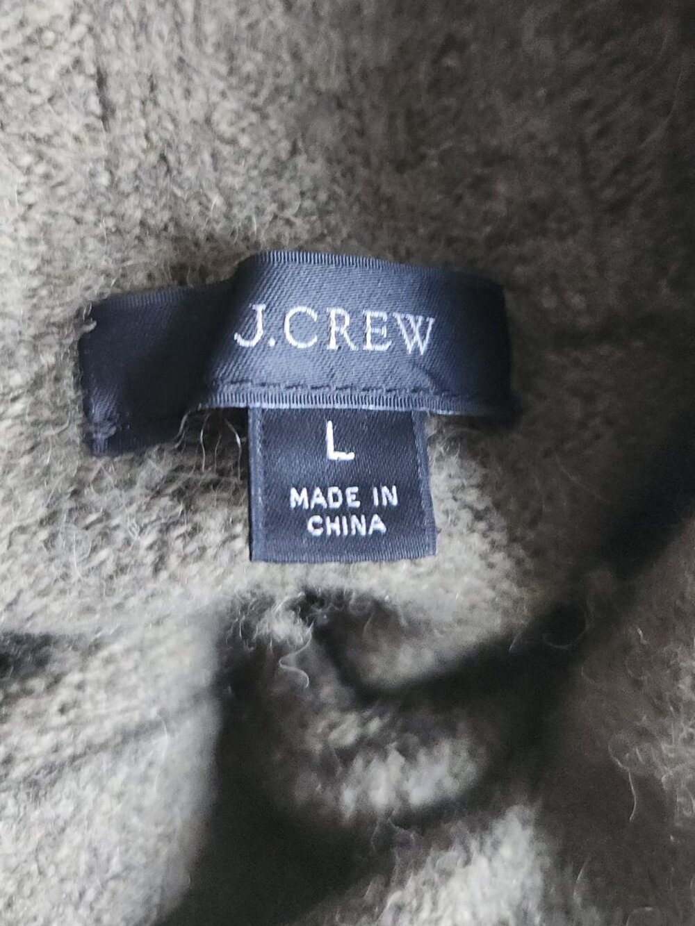 J. Crew Supersoft Olive Green Merino Alpaca Mockneck Sweater - M/L - Picture 10 of 14